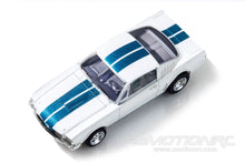 Load image into Gallery viewer, AFX Mega G+ HO Scale 1965 Shelby Mustang GT350 White/Blue Slot Car AFX22068
