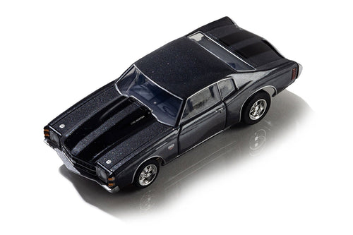 AFX Mega G+ HO Scale 1972 Chevelle SS 454 Silver/Black Slot Car AFX22087