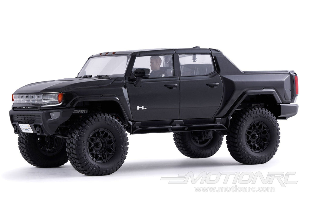 FMS FCX18 Black GM Hummer EV 1/18 Scale 4WD Crawler - RTR FMS11852RTRBK