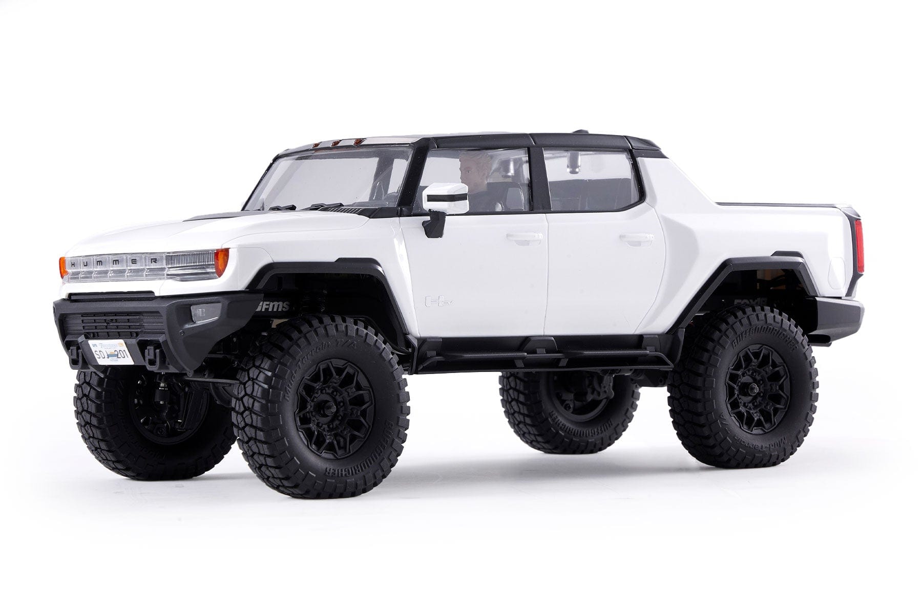 FMS FCX18 White GM Hummer EV 1/18 Scale 4WD Crawler - RTR FMS11852RTRWH