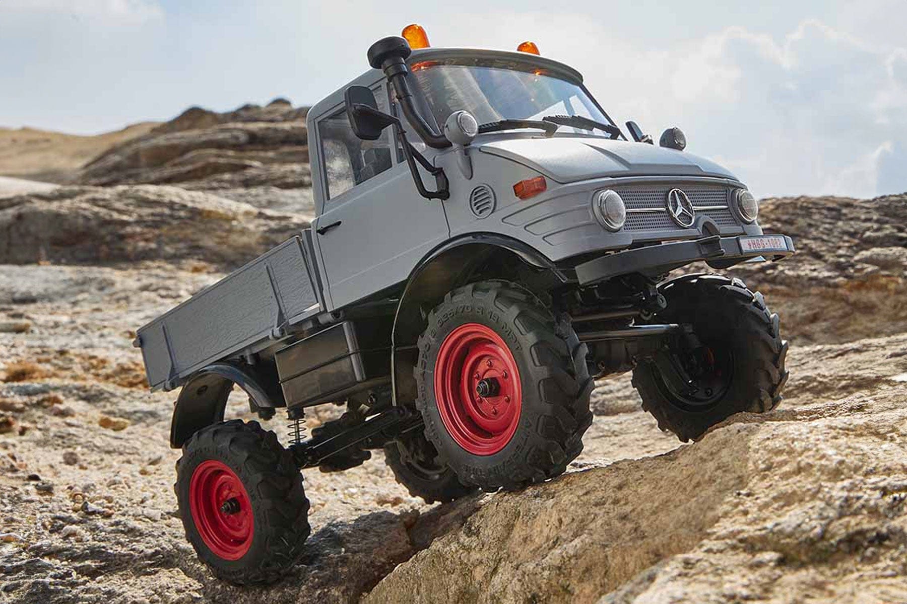 FMS FCX24 Grey Mercedes-Benz Unimog 421 1/24 Scale 4WD Crawler - RTR FMS12405RTRGY