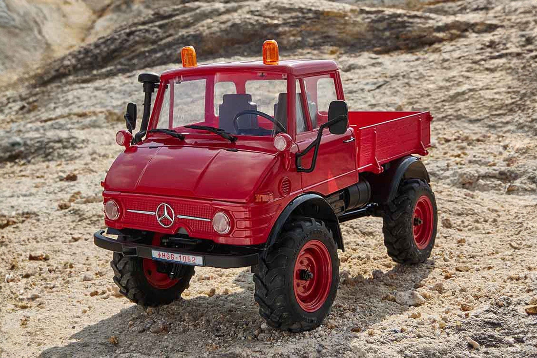 FMS FCX24 Red Mercedes-Benz Unimog 421 1/24 Scale 4WD Crawler - RTR FMS12405RTRRD