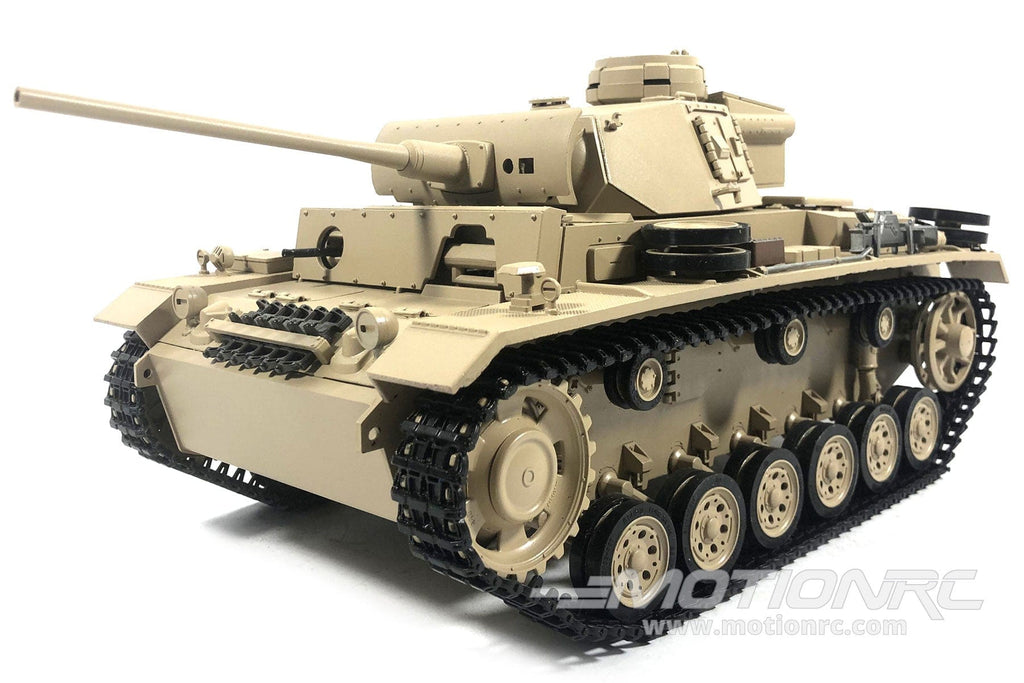 Mato German Panzer III Desert Yellow Metal 1/16 Scale Medium Battle Tank - RTR MAT1223-002