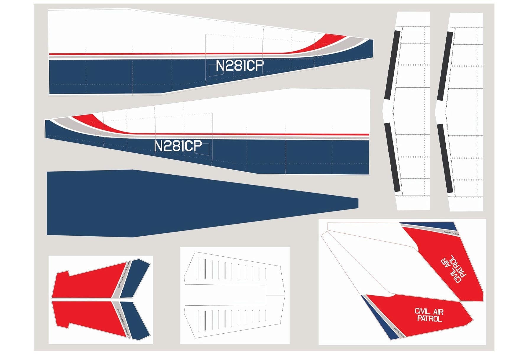 Nexa 1720mm CE-172 Skyhawk Covering Set - Fuselage and Tail NXA1069-107