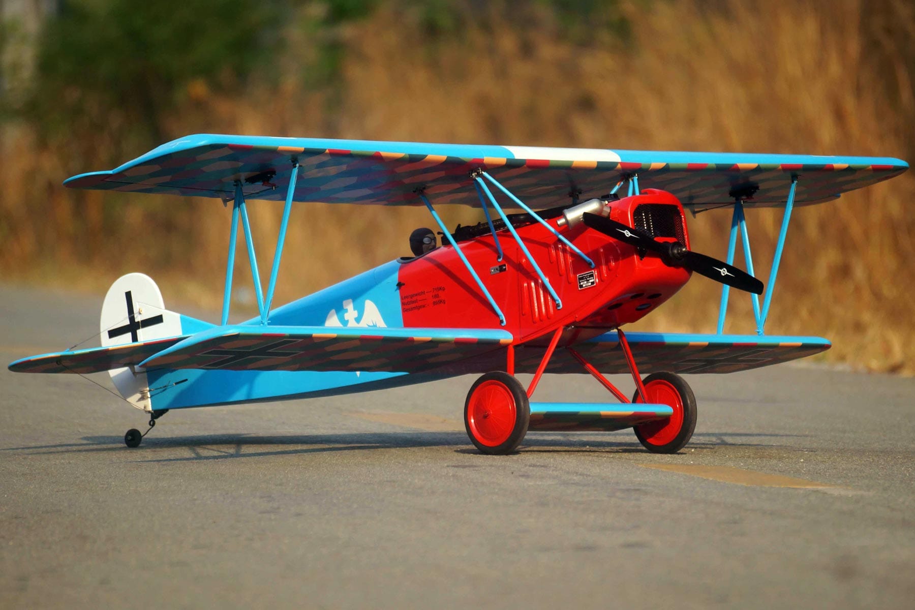 Nexa Fokker DVII Red-Blue 1730mm (68.1'') Wingspan - ARF NXA1070-001