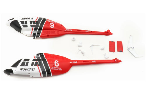 RotorScale 150 Size Bell 206 Fuselage Set - Red RSH1019-115