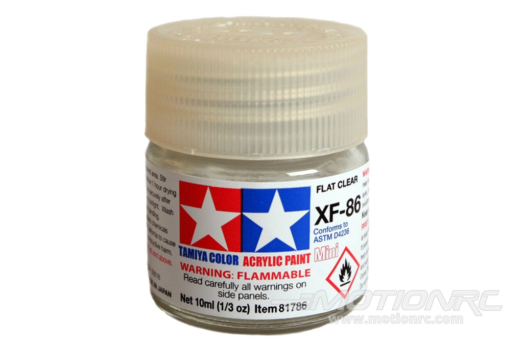 Tamiya Acrylic Mini XF-86 Flat Clear 10ml Bottle TAM81786