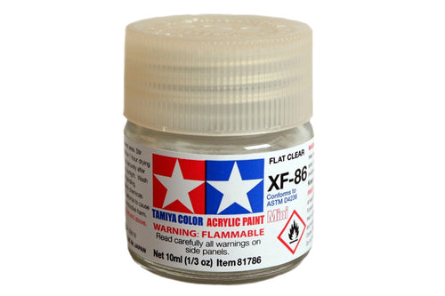 Tamiya Acrylic Mini XF-86 Flat Clear 10ml Bottle TAM81786