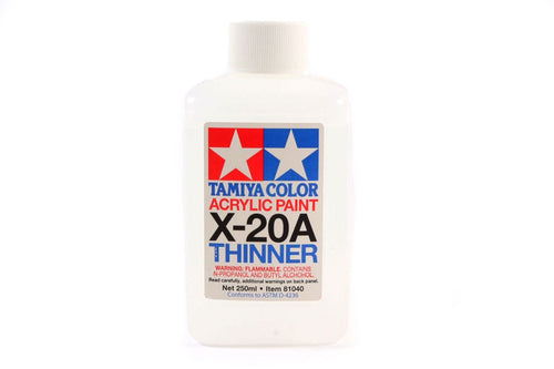 Tamiya Acrylic/Poly Paint Thinner X-20A 250ml Bottle TAM81040