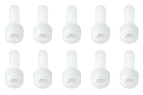 BenchCraft M4 x 12mm Nylon Hex Screws - White (10 Pack) BCT5040-013