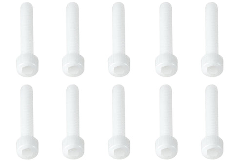 BenchCraft M4 x 25mm Nylon Hex Screws - White (10 Pack) BCT5040-014