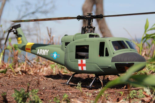 RotorScale UH-1A Huey Medic Green 450 Size Helicopter - PNP - (OPEN BOX) RSH0003P(OB)