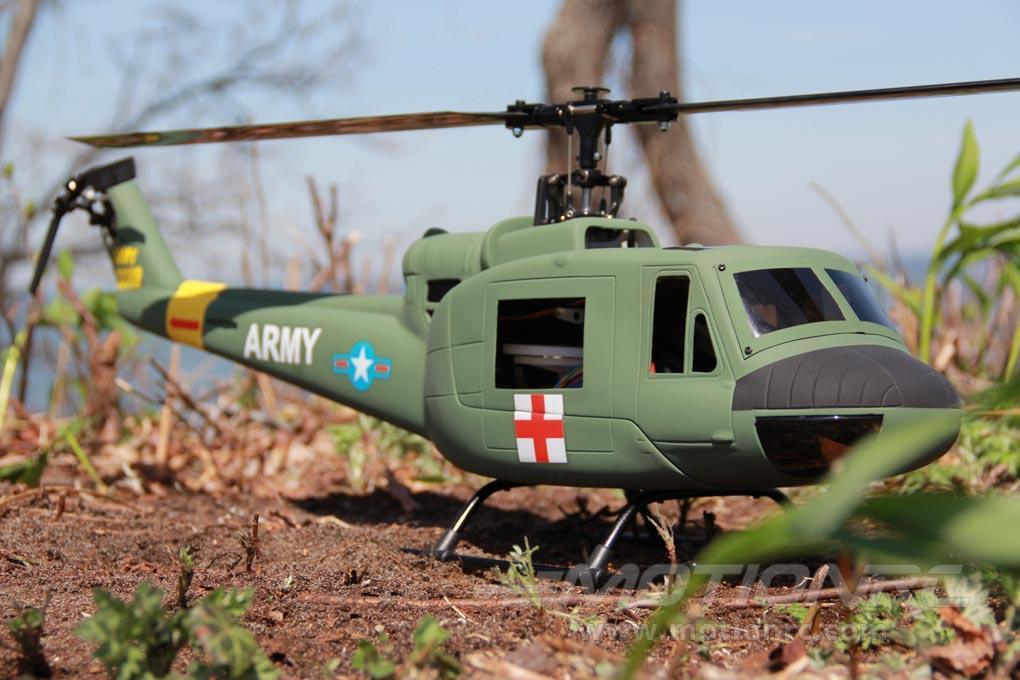 RotorScale UH-1A Huey Medic Green 450 Size Helicopter - PNP - (OPEN BOX) RSH0003P(OB)